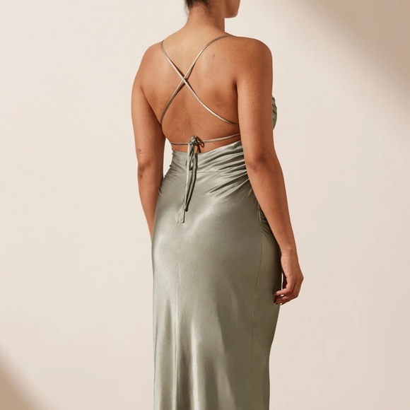 Shona Joy- La Lune Lace Back Maxi Dress - Sage - Picture 1 of 4